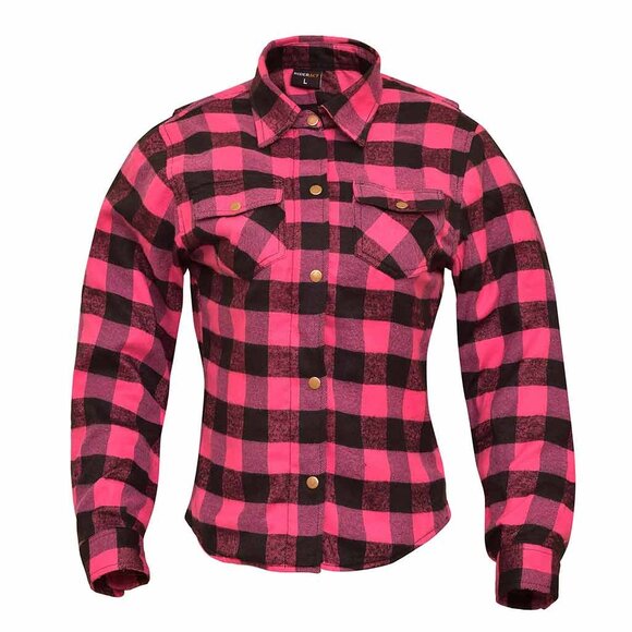 RIDERACT® Women’s American Flannel Plaid Shirt with CE Standard Armor Set NEW - Picture 1 of 10